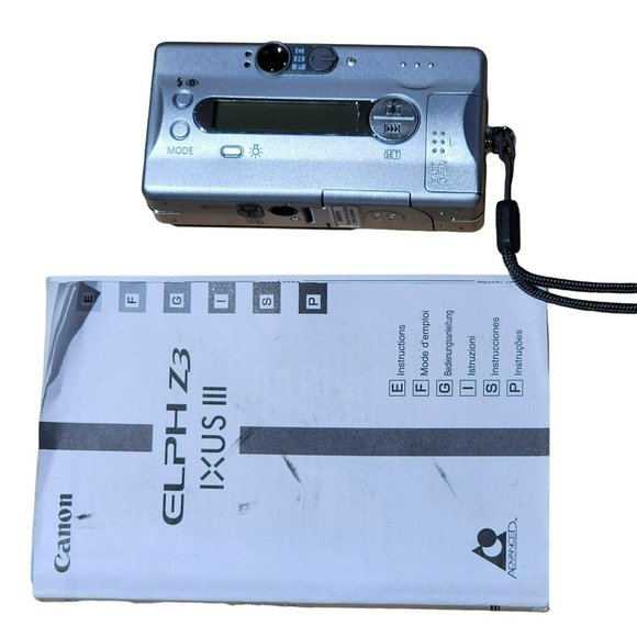 Silver Canon ELPH Z3 Point And Shoot APS Film Camera with Owners Manual and Case - Picture 1 of 8